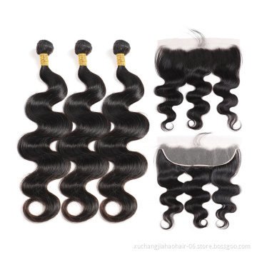 2021 hot sale free sample brazilian hair bundle body wave extension 100% raw virgin hair double weft human hair weave